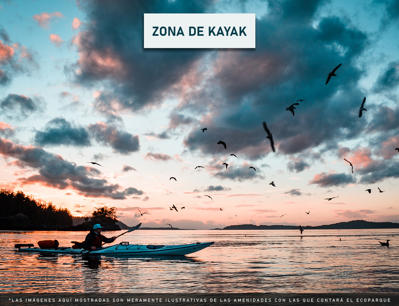 Amenidad Zona de Kayak en Ecoparque Santa Clara Ecovillage